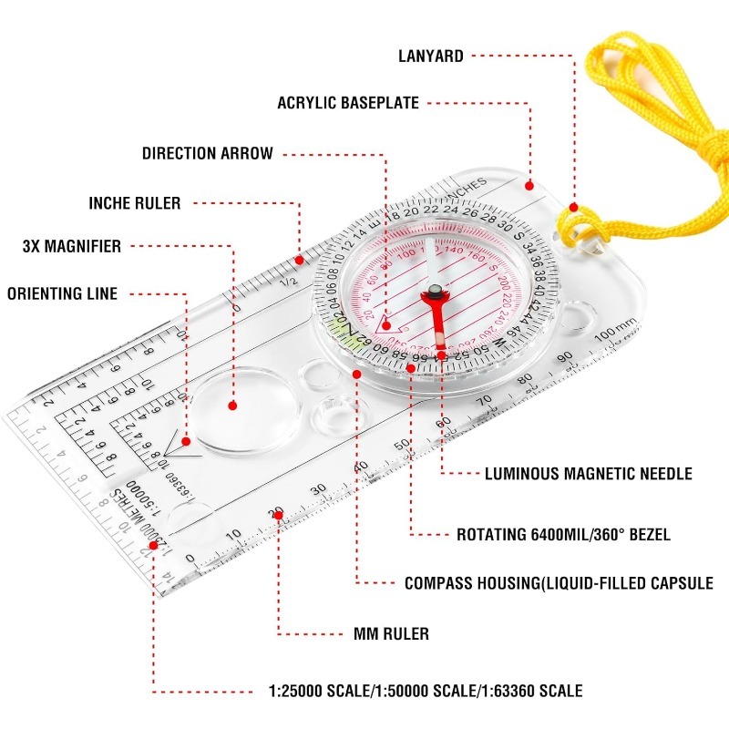 1-10Pcs Compass Navigation Map - Map Compass Orienteering review and price